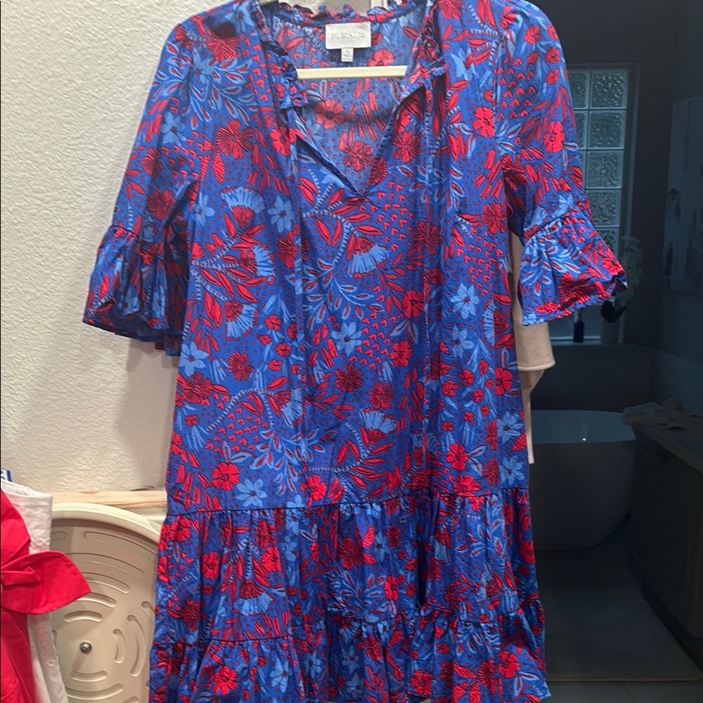 Sugarlips Floral Blue and Red Dress size small